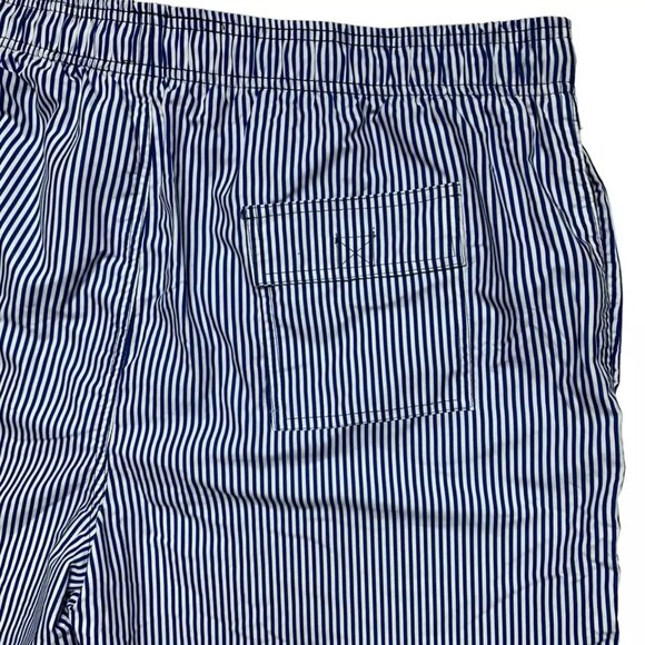 SILKWORLD Striped Swim Trunks Shorts Size 3XL Blue White 3 Pockets Quick Dry - Picture 6 of 9